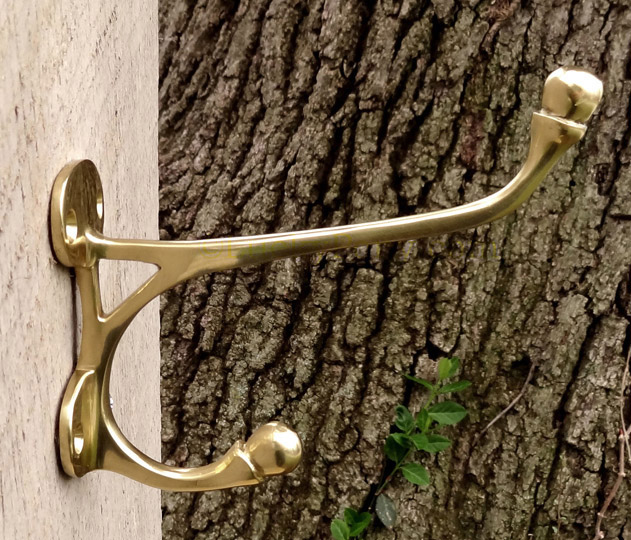 Vintage Style Polished Brass Harness Hook